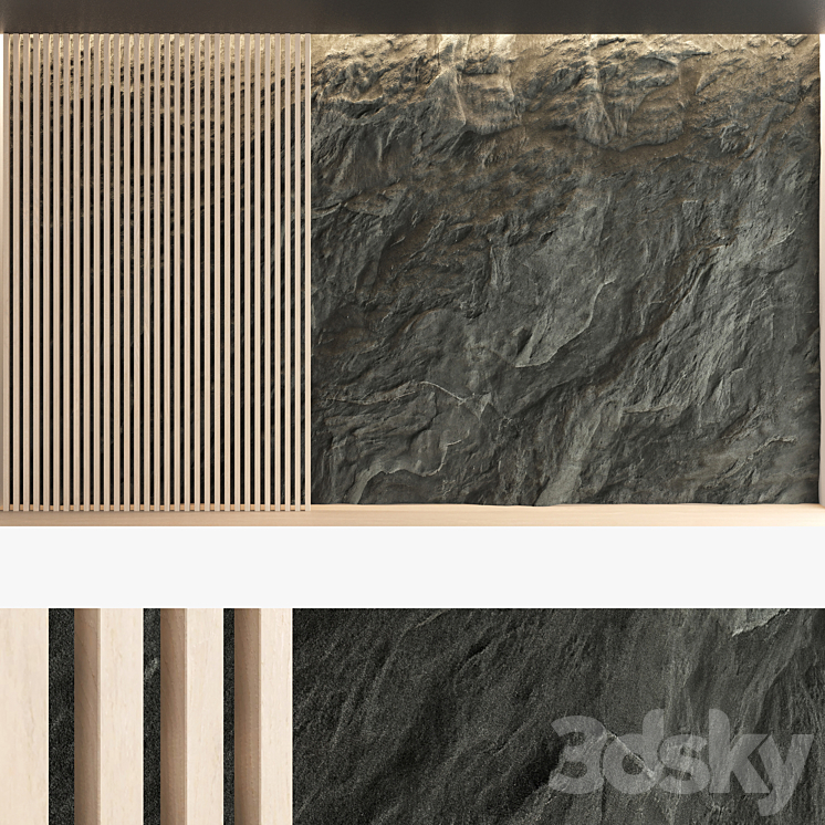 Decorative wall panel set 57 3DS Max Model - thumbnail 2