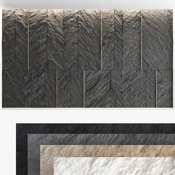 Decorative wall panel set 58 3DS Max Model - thumbnail 1