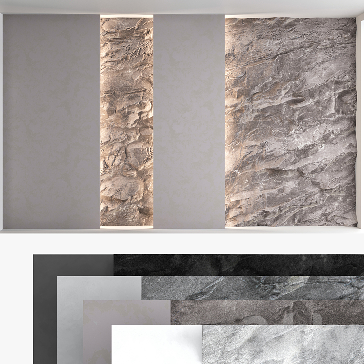 Decorative wall panel set 60 3DS Max Model - thumbnail 1