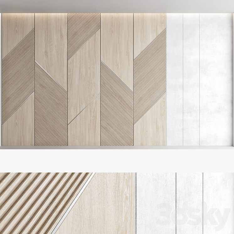 Decorative wall panel set 73 3DS Max - thumbnail 2