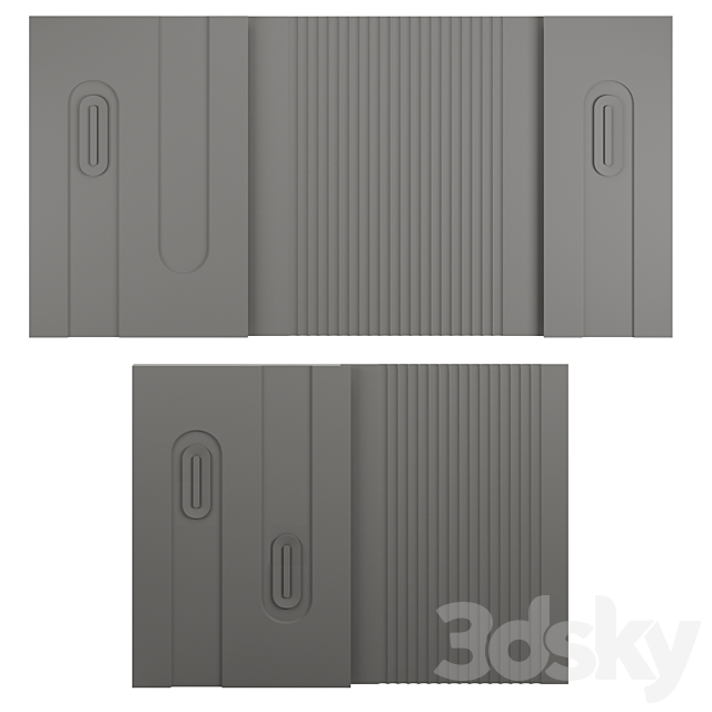 Decorative Wall Panel Set №1 3DS Max Model - thumbnail 4