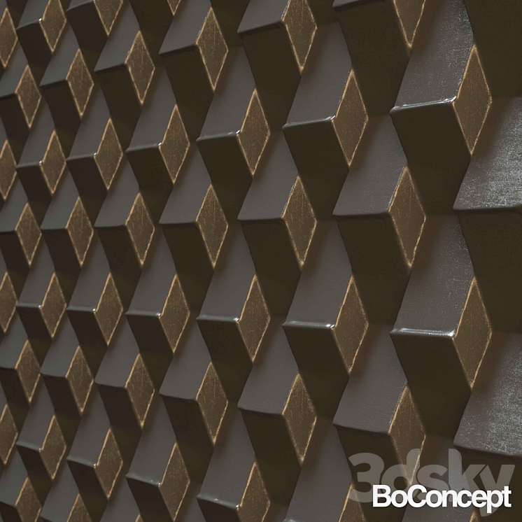 Decorative wall panel 'Wave' 3DS Max - thumbnail 1