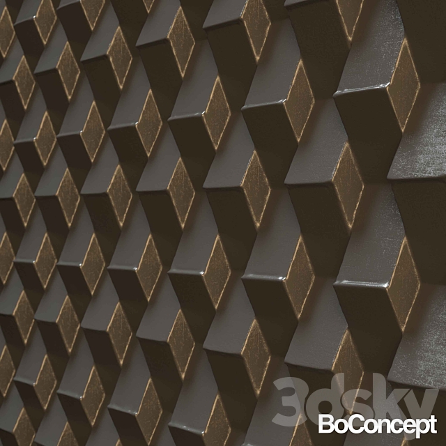 Decorative wall panel ‘Wave’ 3DSMax File - thumbnail 1