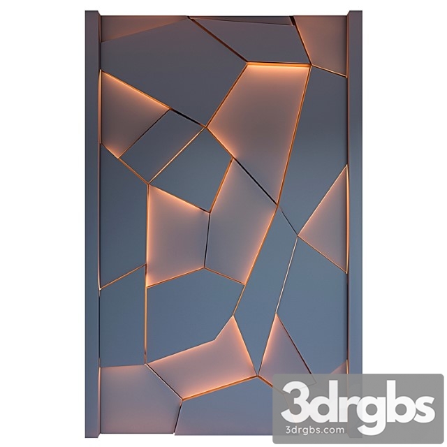 Decorative Wall Panel With Lighting 03 3dsmax Download - thumbnail 1