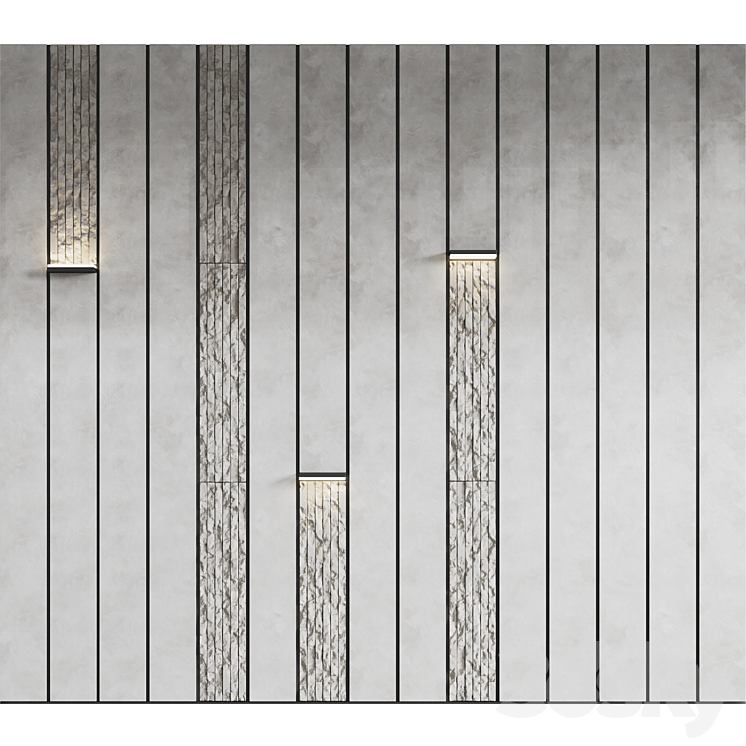 Decorative wall panels 5 3DS Max Model - thumbnail 1