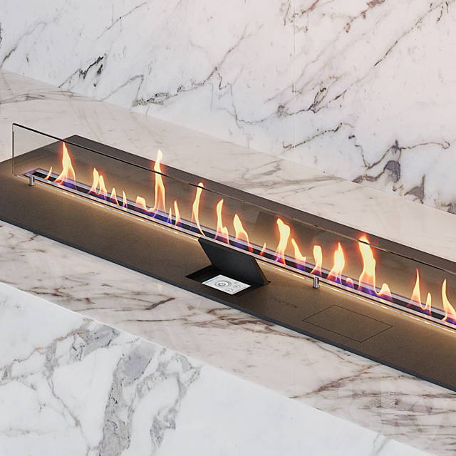 Decorative wall panels with fireplace | 02 3DS Max Model - thumbnail 3