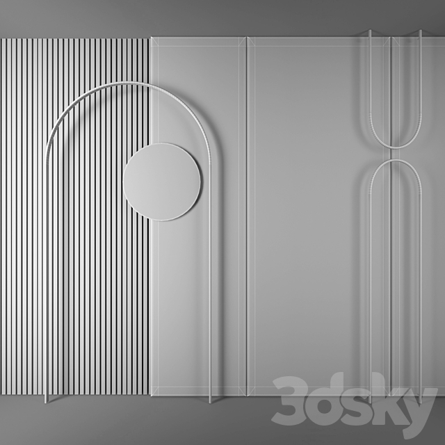 Decorative wall PN42 3DS Max Model - thumbnail 3