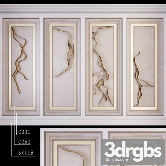 Decorative wall   pn62 3dsmax Download - thumbnail 1