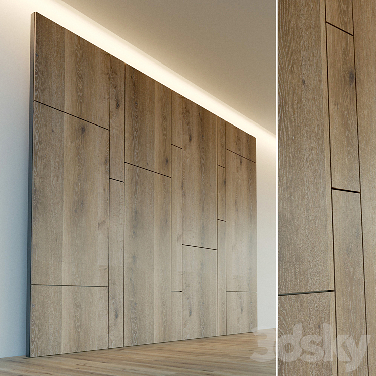 Decorative wall. Wall panel made of wood. 15 3DS Max - thumbnail 1