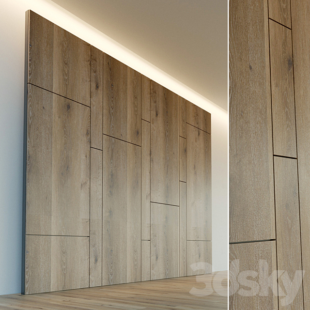 Decorative wall. Wall panel made of wood. 15 3DSMax File - thumbnail 1