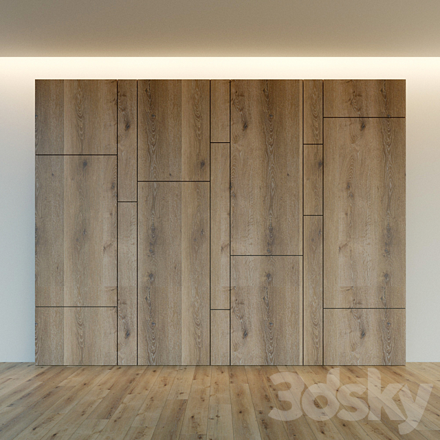 Decorative wall. Wall panel made of wood. 15 3DSMax File - thumbnail 2