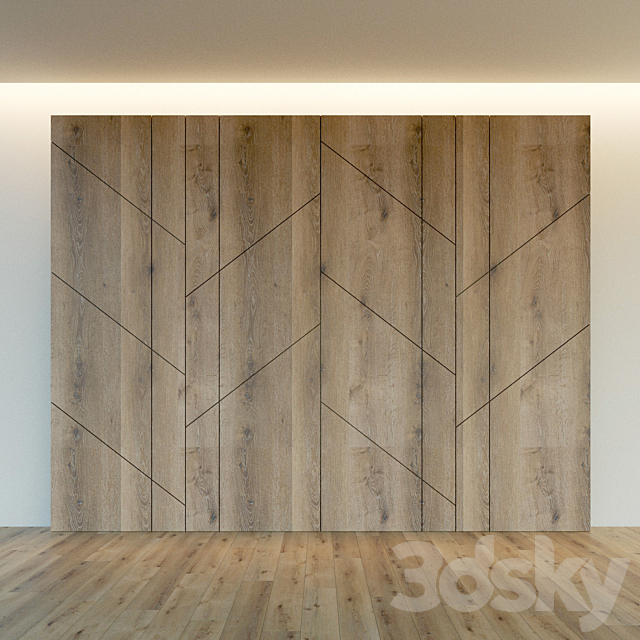 Decorative wall. Wall panel made of wood. one 3DS Max Model - thumbnail 3