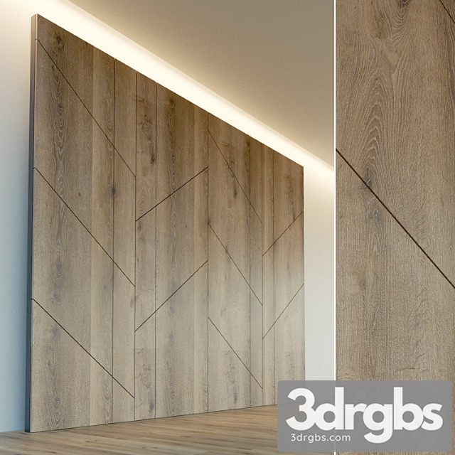 Decorative wall. wall panel made of wood. one 3dsmax Download - thumbnail 1