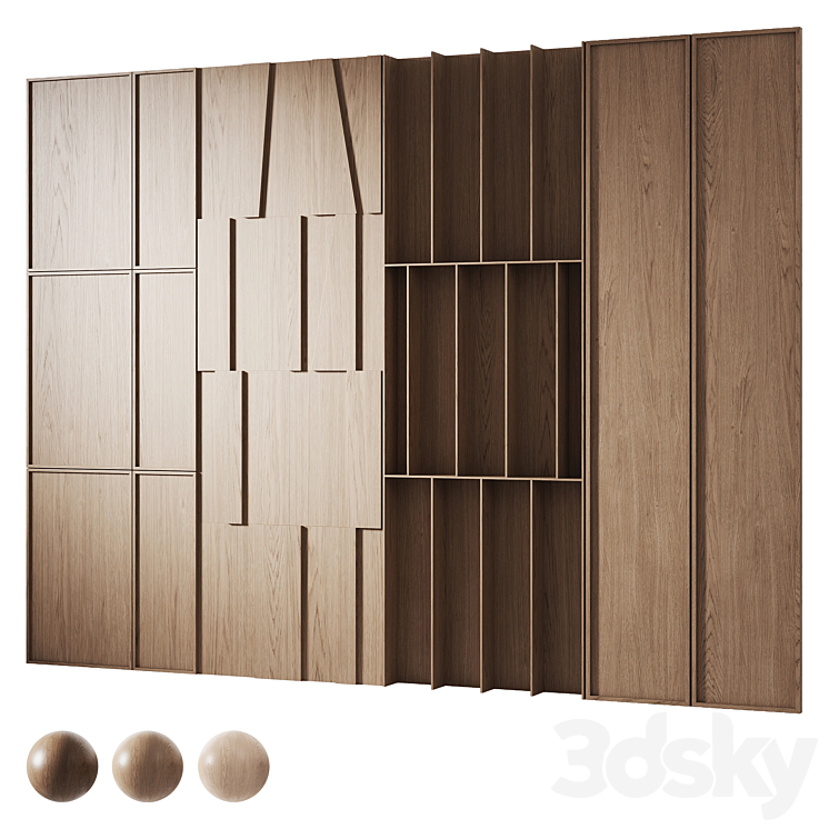 Decorative wood panels 6 3DS Max Model - thumbnail 1