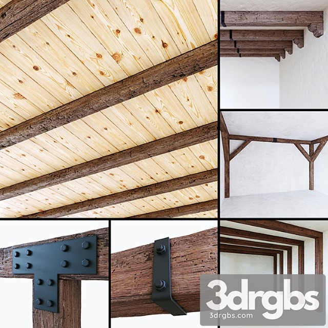 Decorative wooden beams 3dsmax Download - thumbnail 1