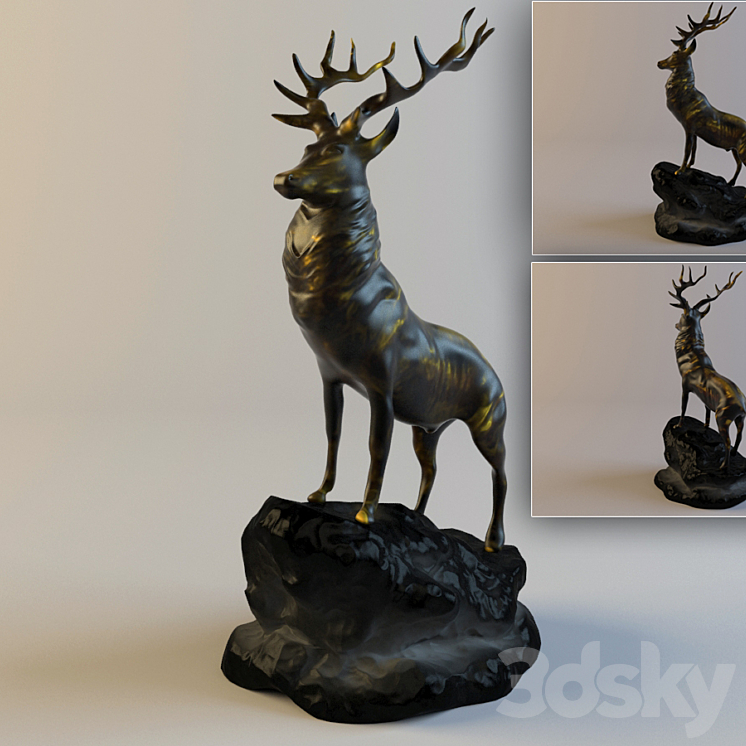 Deer Figurine 3DS Max - thumbnail 1