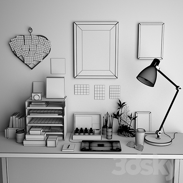 Desk Decoration 3DS Max Model - thumbnail 3