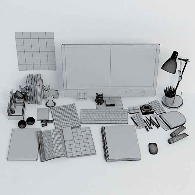 Desk decoration 3DS Max Model - thumbnail 2