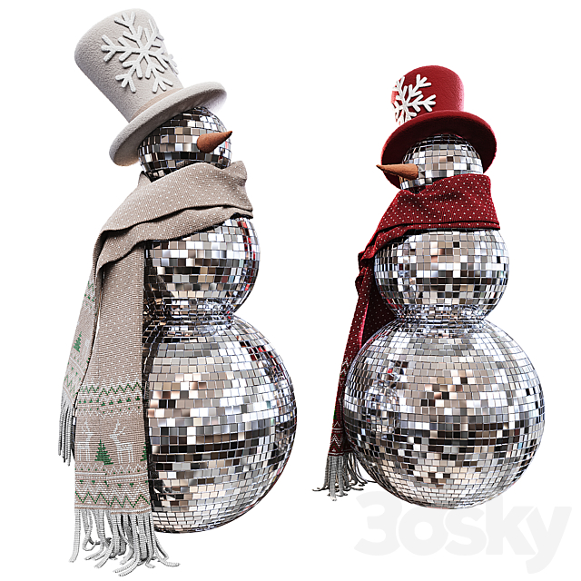 DISCO SNOWMAN 3ds Max - thumbnail 1