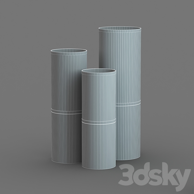 Dome deco set of candlesticks 3ds Max - thumbnail 2