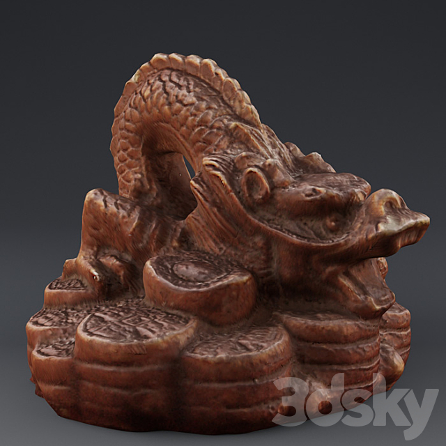 Dragon. Terracotta statuette. 3ds Max - thumbnail 1