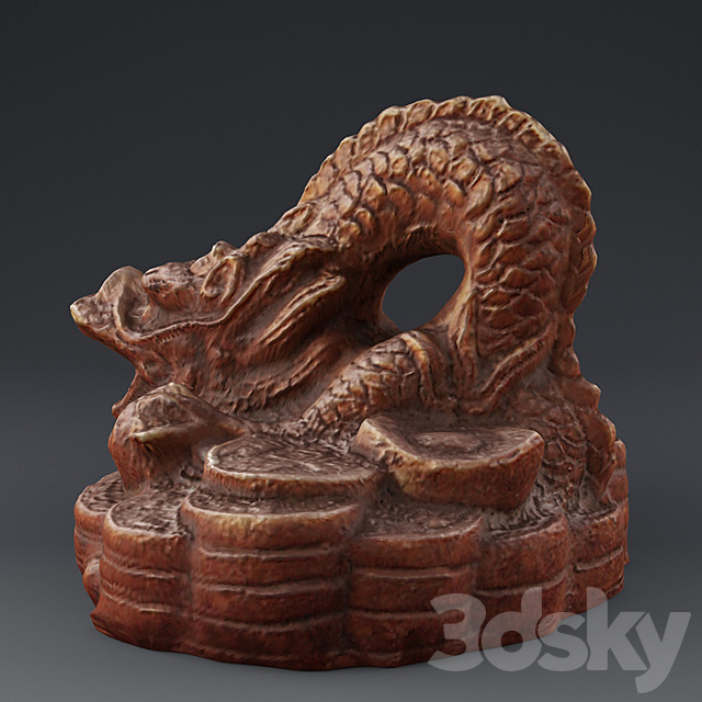 Dragon. Terracotta statuette. 3ds Max - thumbnail 2