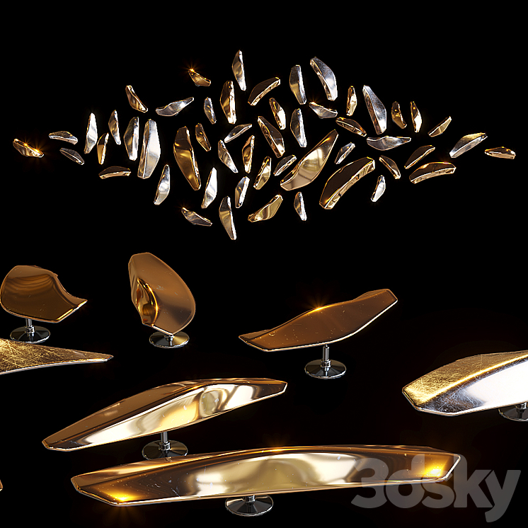 Droplight wall decor – Vargov Design 3DS Max - thumbnail 1