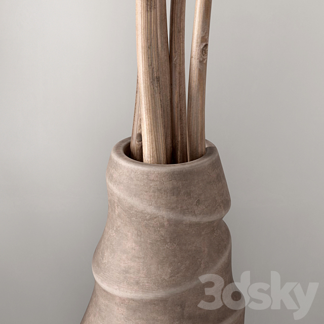 Dry branches in figured vases 3DSMax File - thumbnail 4