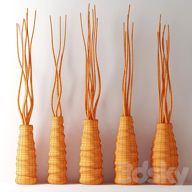 Dry branches in figured vases 3DSMax File - thumbnail 5