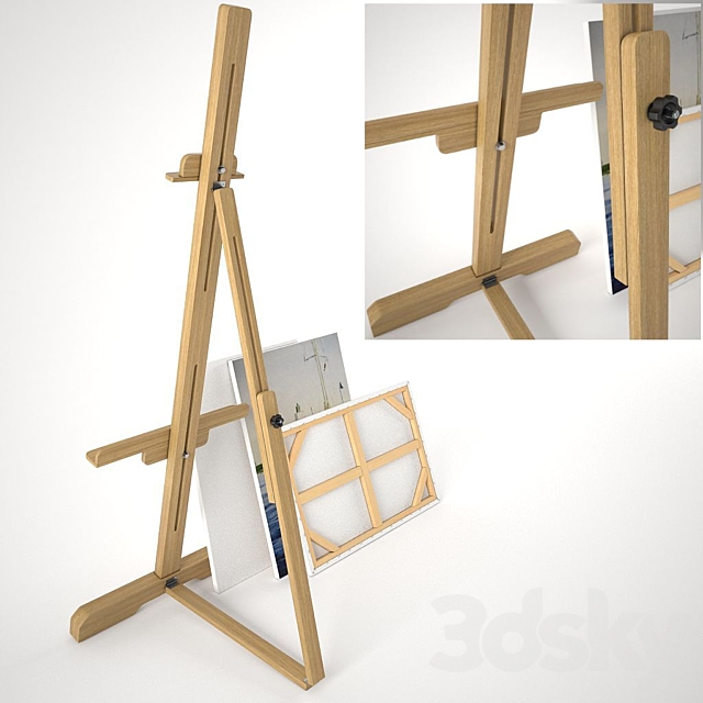 easel and the screen to paint 3DS Max Model - thumbnail 2