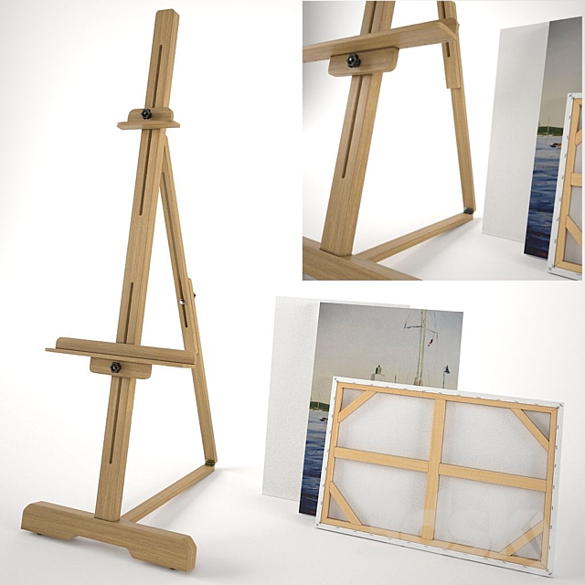 easel and the screen to paint 3DS Max Model - thumbnail 3