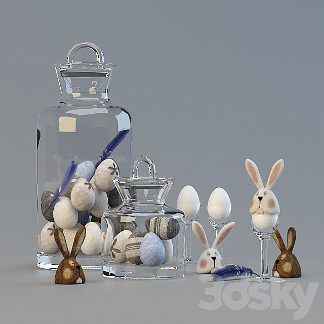 Easter hares) 3ds Max - thumbnail 1