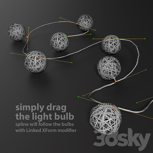 Editable garland lights set 3 3DSMax File - thumbnail 3