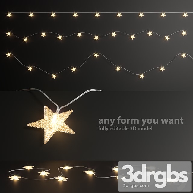 Editable garland lights set 6 3dsmax Download - thumbnail 1