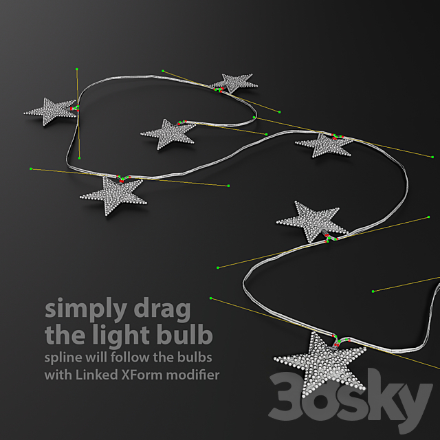 Editable garland lights set 6 3DSMax File - thumbnail 3