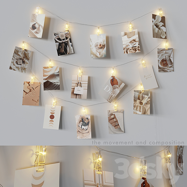 Editable photo garland beige 3DSMax File - thumbnail 1