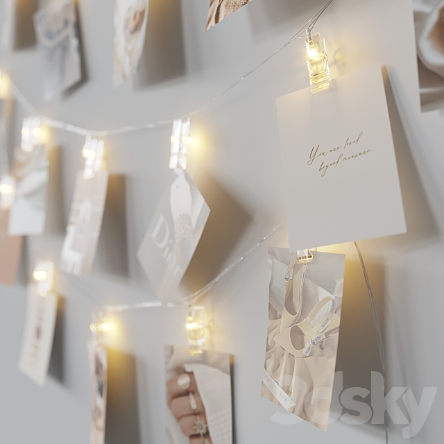 Editable photo garland beige 3DSMax File - thumbnail 2