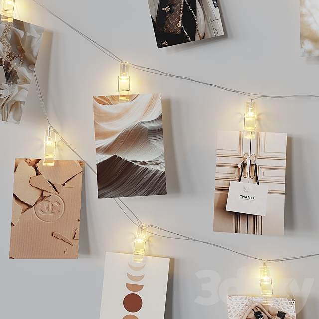 Editable photo garland beige 3DSMax File - thumbnail 3