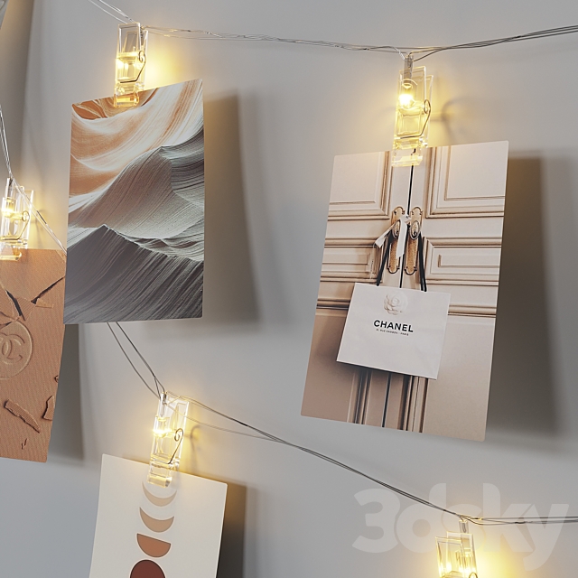 Editable photo garland beige 3DSMax File - thumbnail 5