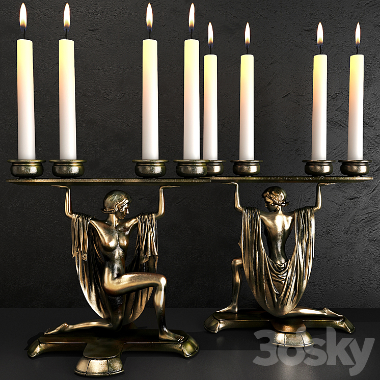 Eichholtz Candle holder bruneau 3DS Max Model - thumbnail 1