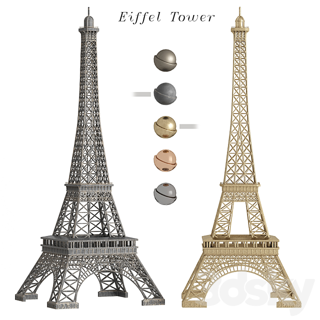 Eiffel tower 3DS Max Model - thumbnail 2