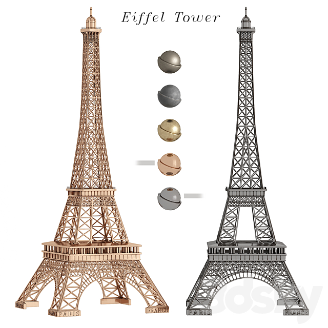 Eiffel tower 3DS Max Model - thumbnail 3