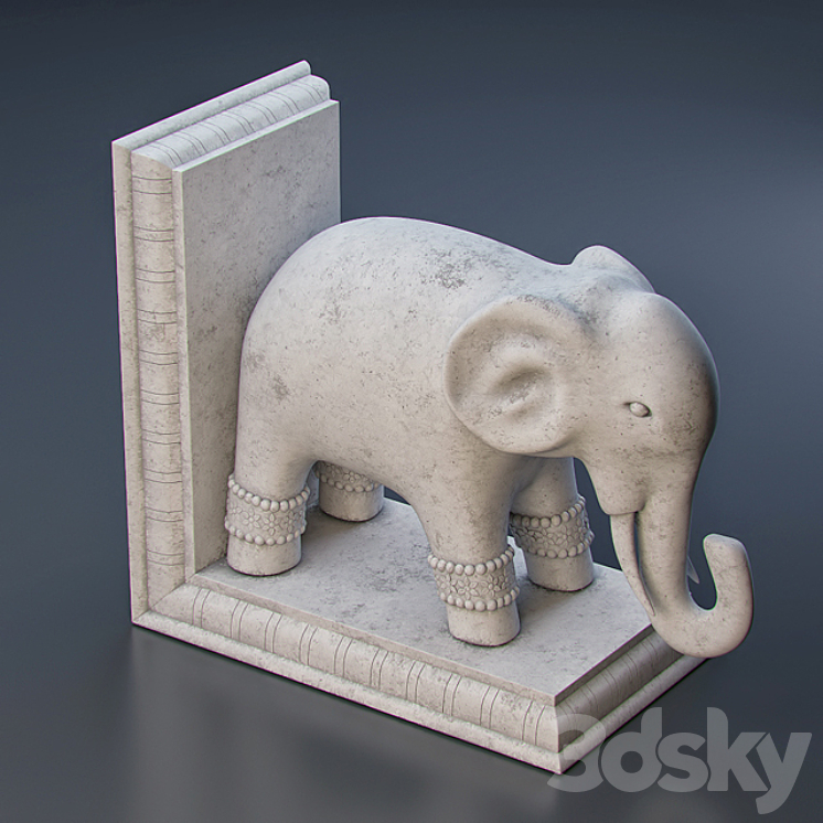 Elephant bookend 3DS Max - thumbnail 1