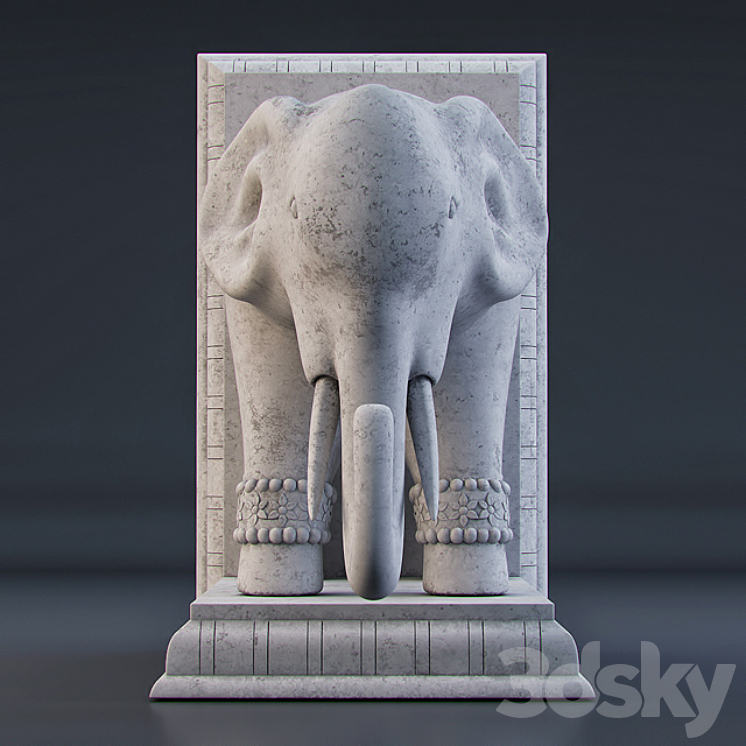 Elephant bookend 3DS Max - thumbnail 2