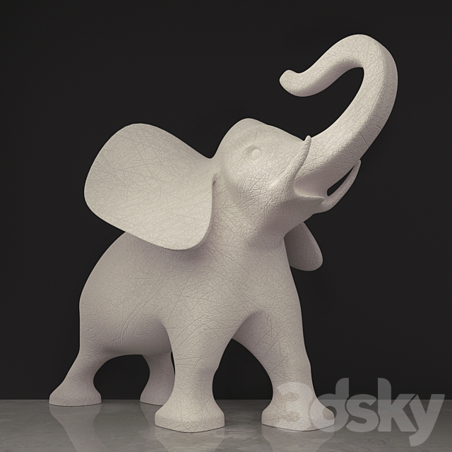 Elephant statue 3DS Max Model - thumbnail 2