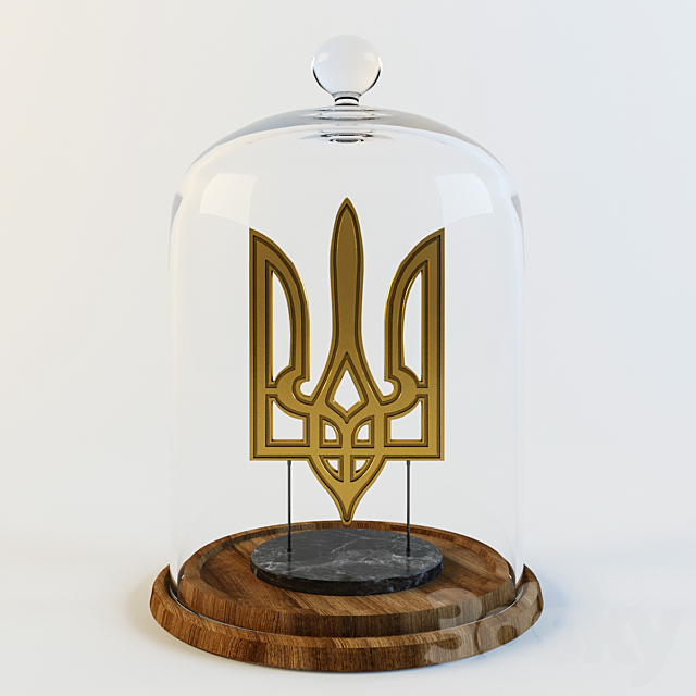 Emblem of Ukraine (Golden Trident under the bulb) 3ds Max - thumbnail 1