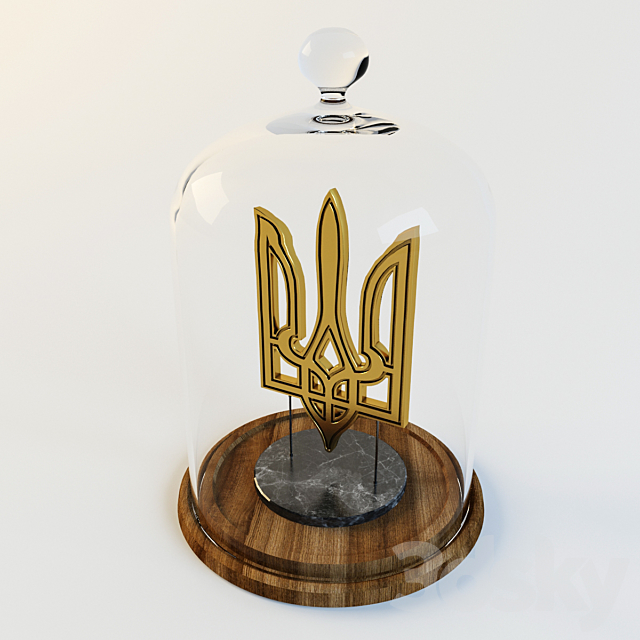 Emblem of Ukraine (Golden Trident under the bulb) 3ds Max - thumbnail 2