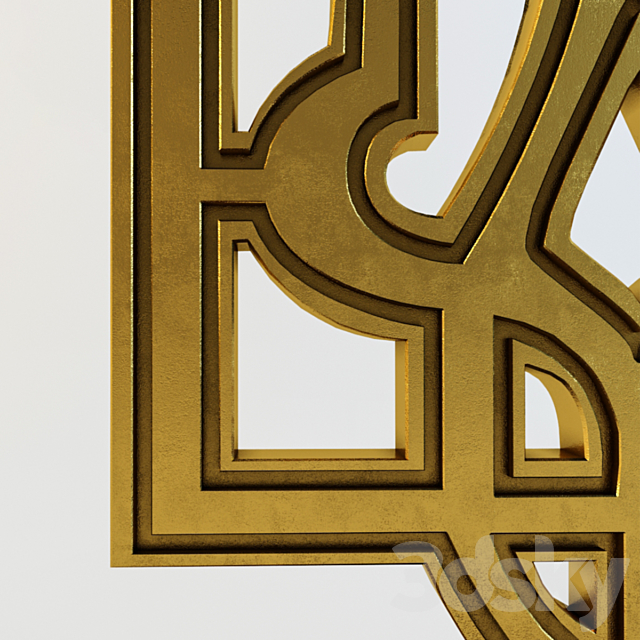 Emblem of Ukraine (Golden Trident under the bulb) 3ds Max - thumbnail 3