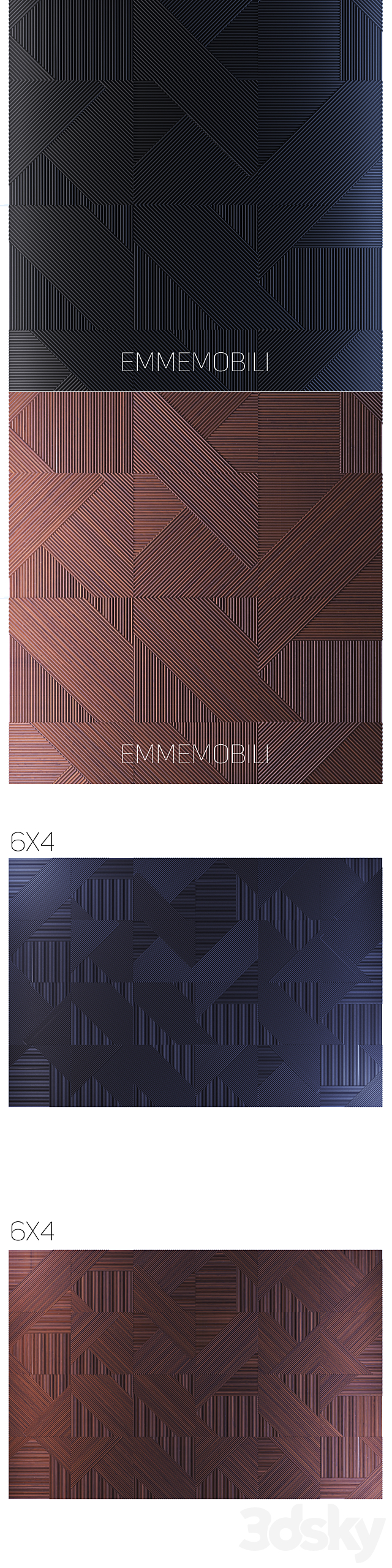 Emmemobili STRIPES BOISERIE 3DS Max Model - thumbnail 2