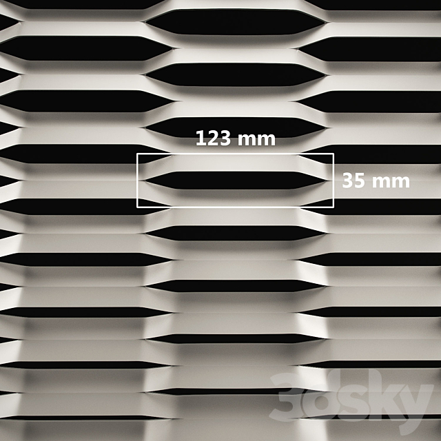 Expanded metal mesh – 123×35 mm 3DSMax File - thumbnail 2